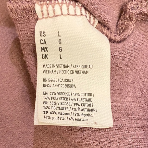 American Eagle Soft Cozy Stretchy Top Blouse Mauve Criss Cross Front Size Large - Picture 8 of 9